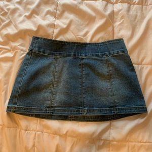 Medium Wash Denim Mini Skirt